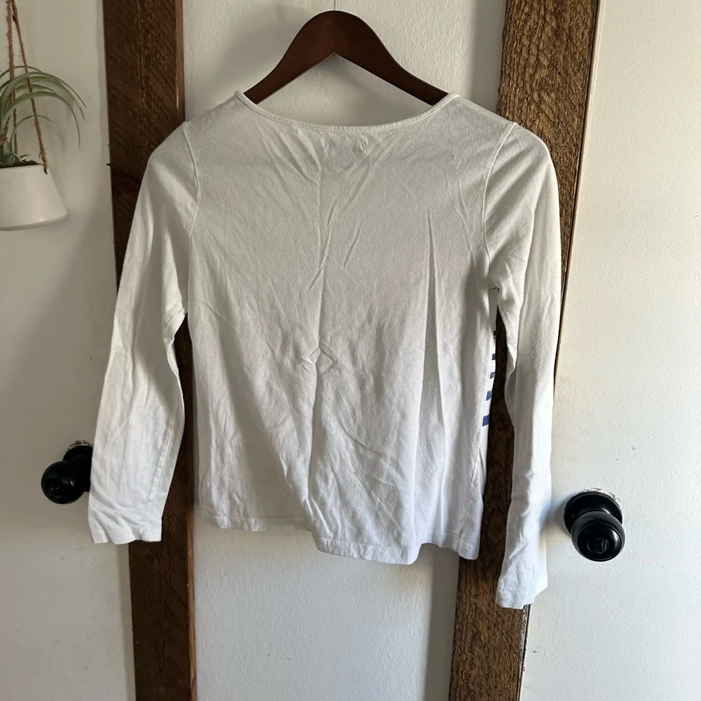 Gap Girls Long Sleeve Cotton Shirt Dachshund Dogs Heart Sequins Paris Type Artsy